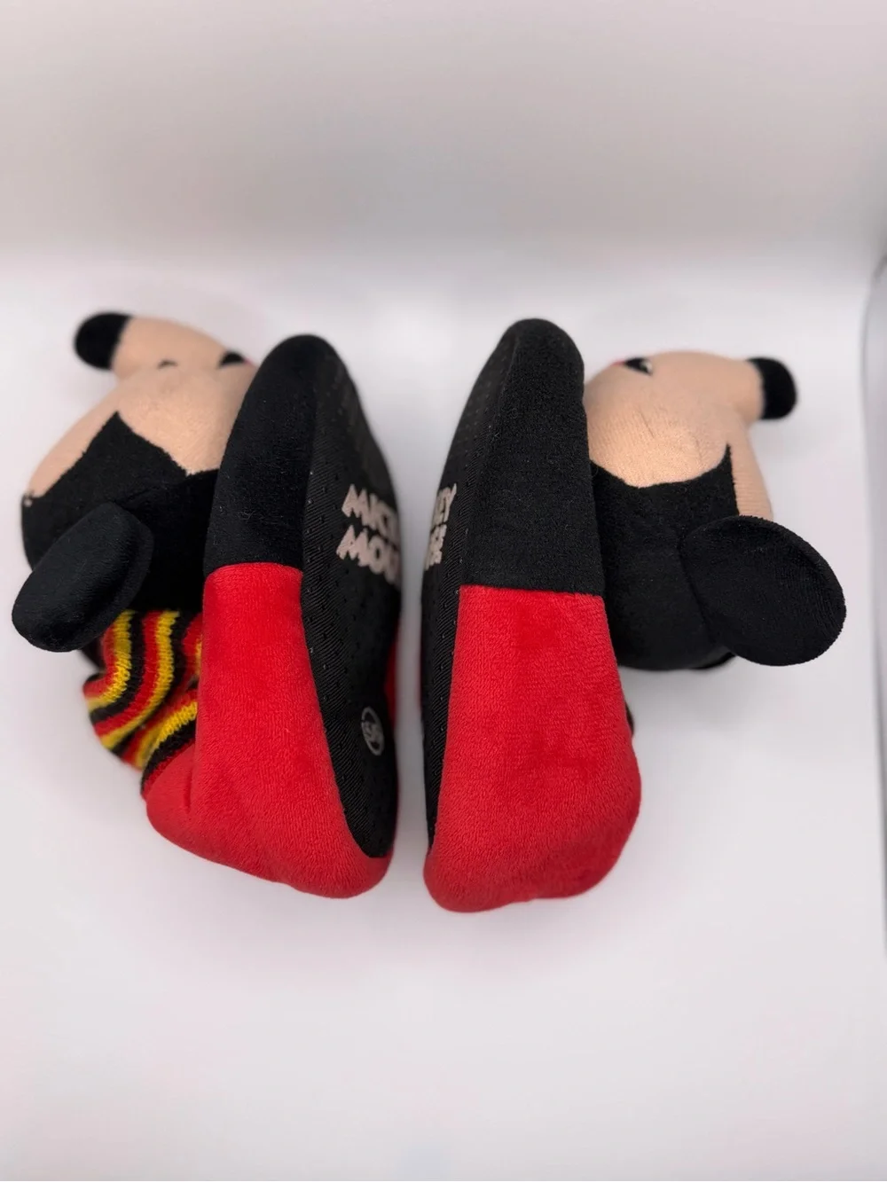 Mickey Mouse Plush Red & Black Kids Slippers